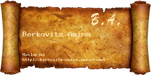 Berkovits Amina névjegykártya